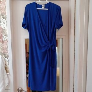 Anne Klein Blue Mock Wrap Dress